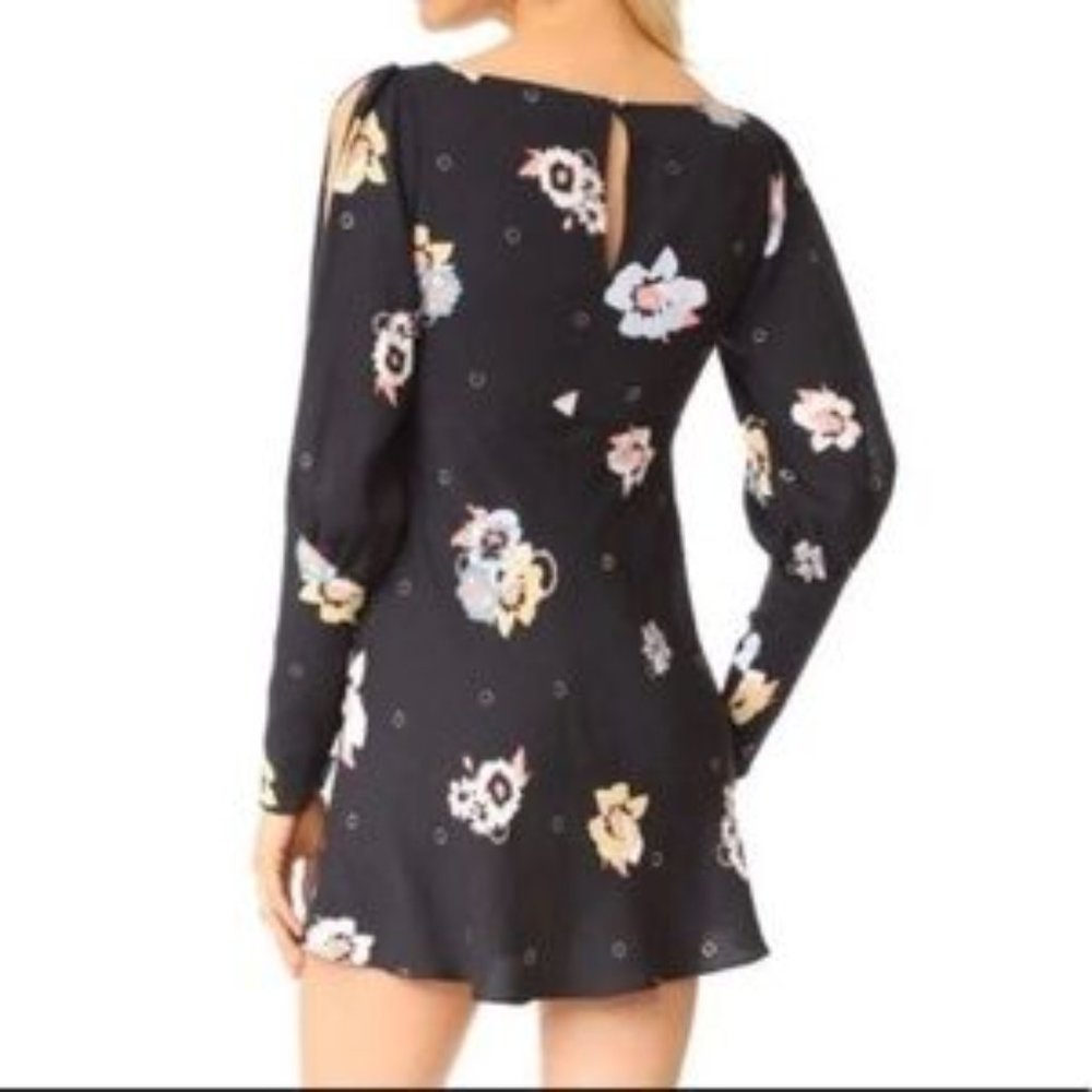 Free People Sunshadows Floral Print Split Sleeve Mini Dress NWT! 2 - Picture 4 of 16